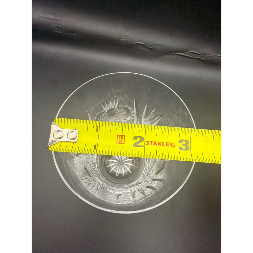 Vtg Set of 5 Crystal Bohemian Cut Clear Tumbler Glasses Etched MCM Czech Glass - Picture 9 of 9